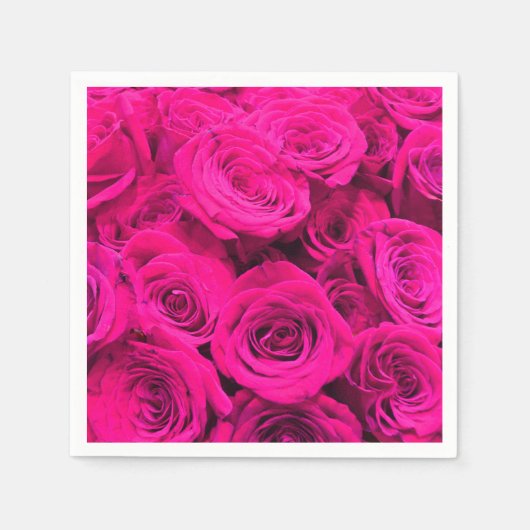 ピンクのバラのピンクの花ピンクのフローラ スタンダードカクテルナプキン (正面)