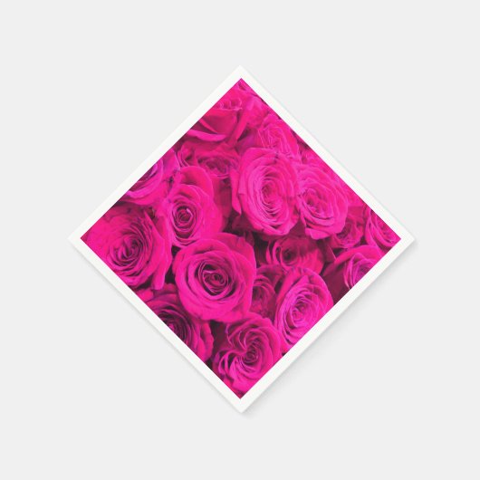 ピンクのバラのピンクの花ピンクのフローラ スタンダードカクテルナプキン (角)