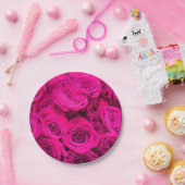 ピンクのバラのピンクの花ピンクのフローラ ペーパープレート (パーティー)