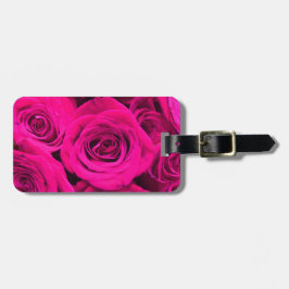 ピンクのバラのピンクの花ピンクのフローラ ラゲッジタグ