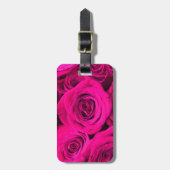 ピンクのバラのピンクの花ピンクのフローラ ラゲッジタグ (正面縦)