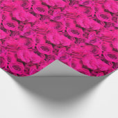 ピンクのバラのピンクの花ピンクのフローラ ラッピングペーパー (角)