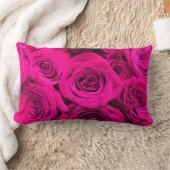 ピンクのバラのピンクの花ピンクのフローラ ランバークッション (ブランケット)