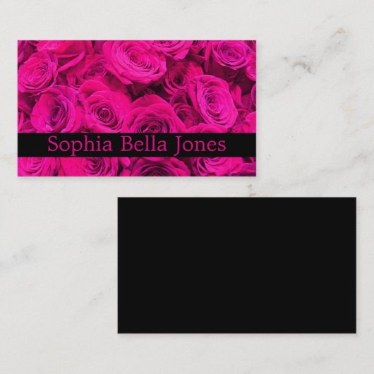 ピンクのバラのピンクの花ピンクのフローラ 名刺 (正面/裏面)