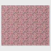 ピンクのバラのフィレギィ フラワーラッピングペーパー ラッピングペーパー (フラット)