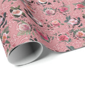 ピンクのバラのフィレギィ フラワーラッピングペーパー ラッピングペーパー (ロールコーナー)