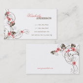 ピンクのバラのフルーアのエレガントでカスタムなプロフィールカード 名刺 (正面/裏面)