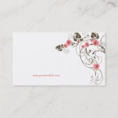 ピンクのバラのフルーアのエレガントでカスタムなプロフィールカード 名刺 (裏面)