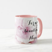 ピンクのバラのフローラかわいらしで美しい姪のために マグカップ (正面右)