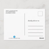 ピンクのバラのフローラの花 – ありがとう ポストカード (裏面)