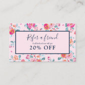 ピンクのバラのフローラは友人の紹介カードを参照 名刺 (正面)