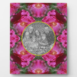 ピンクのバラのフローラ抽象芸術あなたの写真を追加 フォトプラーク