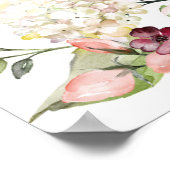 ピンクのバラのブライダルシャワーのウェルカムサイン ポスター (角)