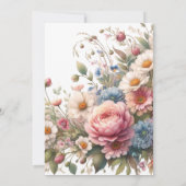 ピンクのバラのブライダルシャワー 招待状 (裏面)