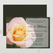 ピンクのバラのブライダルシャワー 招待状 (正面/裏面)