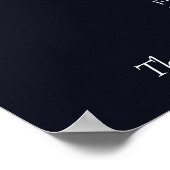 ピンクのバラのブルー ヴィンテージ ウェディング セレモニープログラム ポスター (角)