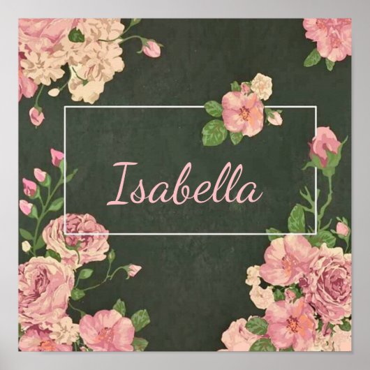 ピンクのバラのプリント, 上質なポスター用紙（マット仕上げ） ポスター (正面)