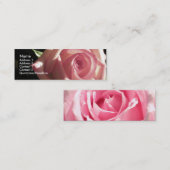 ピンクのバラのプロフィールカード スキニー名刺 (正面/裏面)