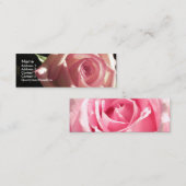 ピンクのバラのプロフィールカード スキニー名刺 (正面/裏面)