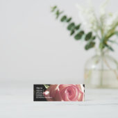 ピンクのバラのプロフィールカード スキニー名刺 (スタンド正面)