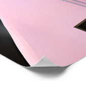 ピンクのバラのポスター付きかわいいギター ポスター (角)