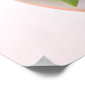 ピンクのバラのポスター付きかわいいギター ポスター (角)