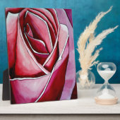 ピンクのバラのマクロ花水カラー抽象芸術アート フォトプラーク (側面)
