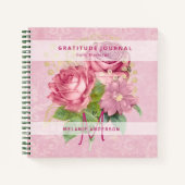 ピンクのバラのミント感謝の感謝誌 ノートブック (正面)