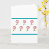 ピンクのバラのメッセージカード カード (黄色い花)