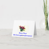 ピンクのバラのメッセージカード サンキューカード (裏面)