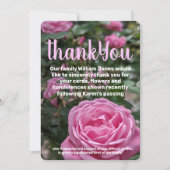 ピンクのバラのメモリアル　サンキューカード 招待状 (正面)