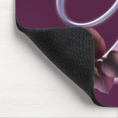 ピンクのバラのモノグラムB マウスパッド (コーナー)