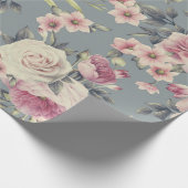 ピンクのバラのラッピング紙 ラッピングペーパー (角)