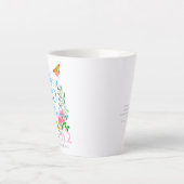 ピンクのバラのリボン40歳の誕生日 カフェラテマグ (正面)