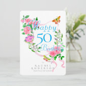 ピンクのバラのリボン 誕生日 シーズンカード (スタンド正面)