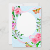 ピンクのバラのリボン 誕生日 シーズンカード (裏面)