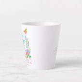 ピンクのバラのリボン 50歳の誕生日 カフェラテマグ (正面)