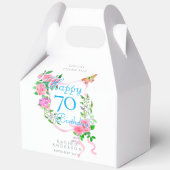 ピンクのバラのリボン 70歳の誕生日  フェイバーボックス (正面)