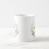 ピンクのバラのリース最高の – マママママエバーブラックタイポグラフィ コーヒーマグカップ (中央)