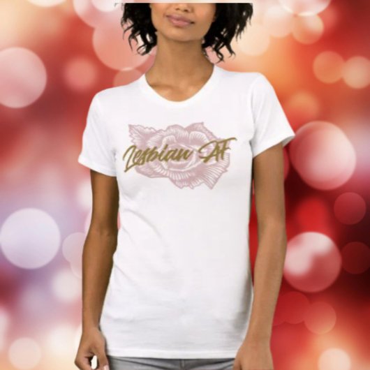 ピンクのバラのレズビアンAF Tシャツ