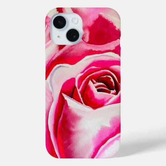 ピンクのバラのロマンティックな水彩画 Case-Mate iPhoneケース (裏面)