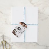 ピンクのバラのヴィンテージモダンの花30歳の誕生日 ギフトタグ (より糸つき)