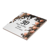 ピンクのバラのヴィンテージモダンの花30歳の誕生日 タイル (側面)