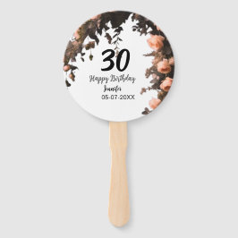 ピンクのバラのヴィンテージモダンの花30歳の誕生日 ハンドファン