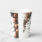 ピンクのバラのヴィンテージモダンの花30歳の誕生日 紙コップ (左)