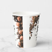 ピンクのバラのヴィンテージモダンの花30歳の誕生日 紙コップ (右)