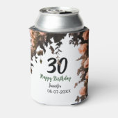 ピンクのバラのヴィンテージモダンの花30歳の誕生日 缶クーラー (缶裏面)