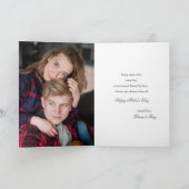 ピンクのバラの三日月型 母の日グリーティングカード カード (内部)