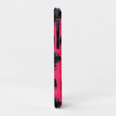 ピンクのバラの上に黒いギニかわいらしンピッグ Case-Mate iPhoneケース (裏面/左)
