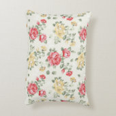 ピンクのバラの優雅の壁紙パターン アクセントクッション (裏面(縦))